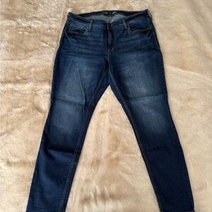 Old Navy Dark Blue Mid-Rise Rockstar Super Skinny Jeans